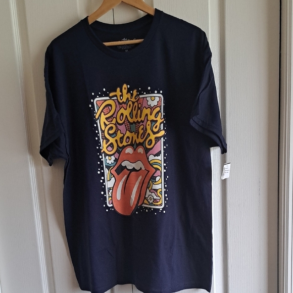 Rolling Stones Navy Blue Short Sleeve Tee Iconic Design - Picture 2 of 6